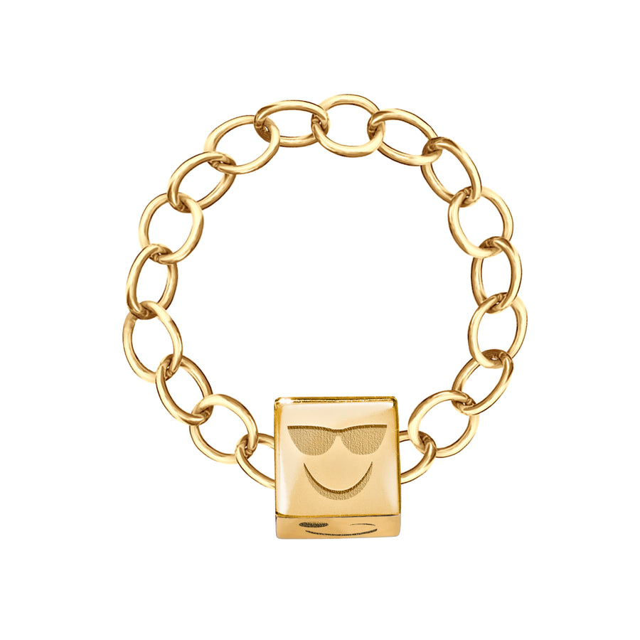 Smiley Chain Ring