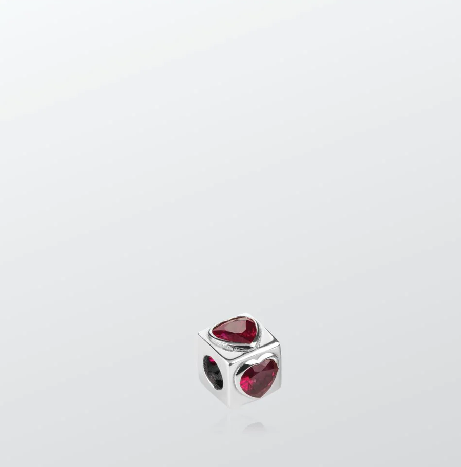 Small Ruby Heart Cube