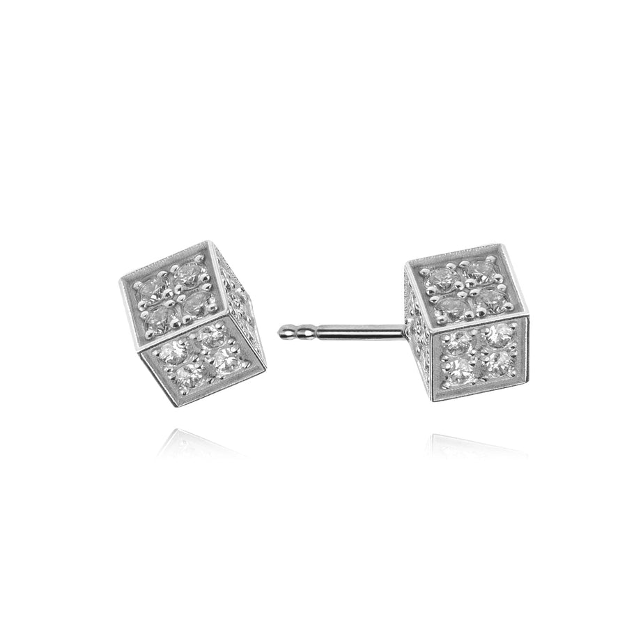 Diamond Cube Ear Studs | B BRILLIANT -- boumejewelry.