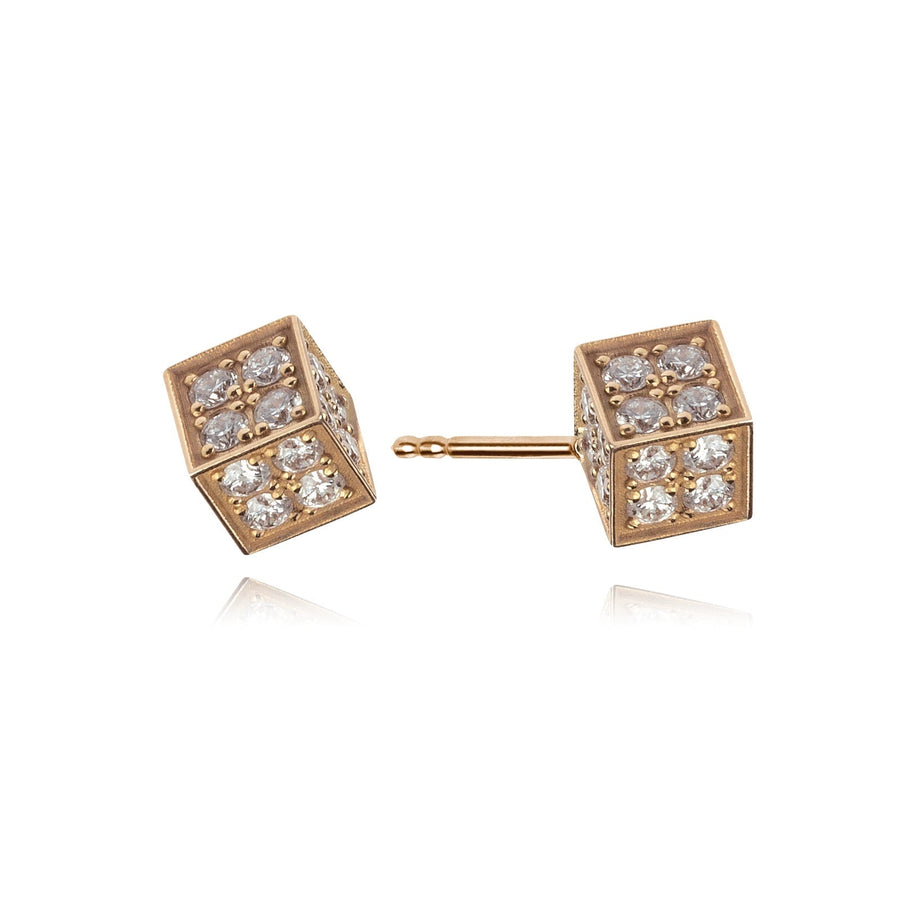 Diamond Cube Ear Studs | B BRILLIANT -- boumejewelry.