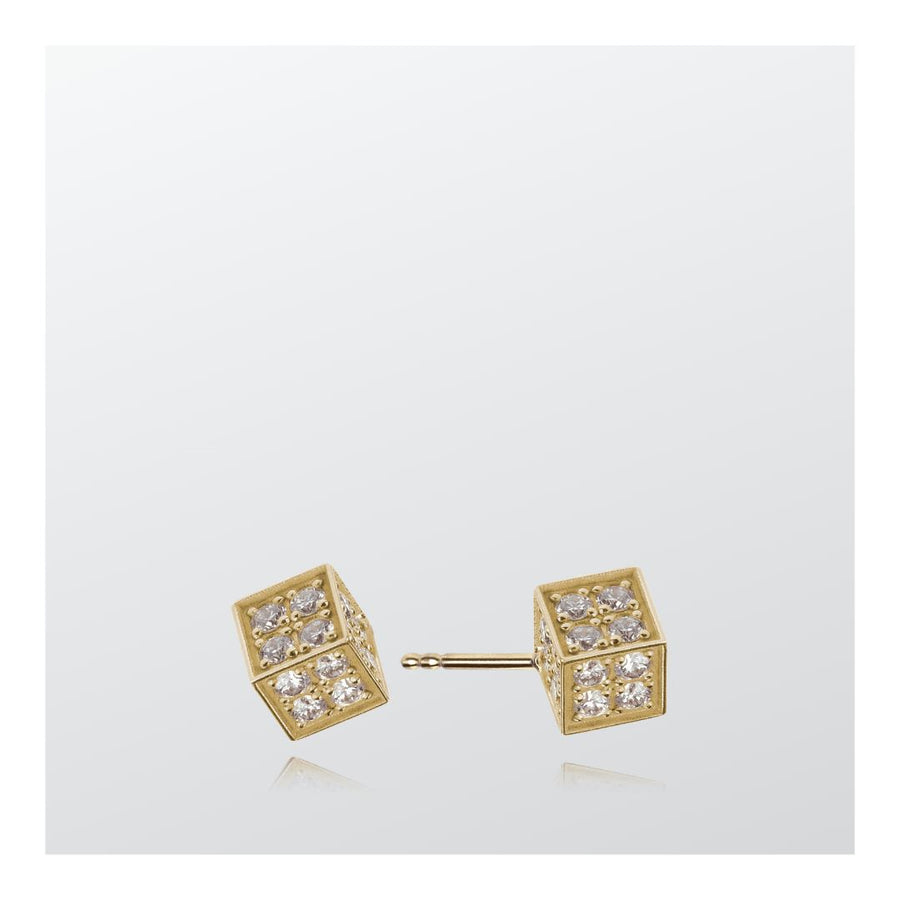 Diamond Cube Ear Studs | B BRILLIANT -- boumejewelry.