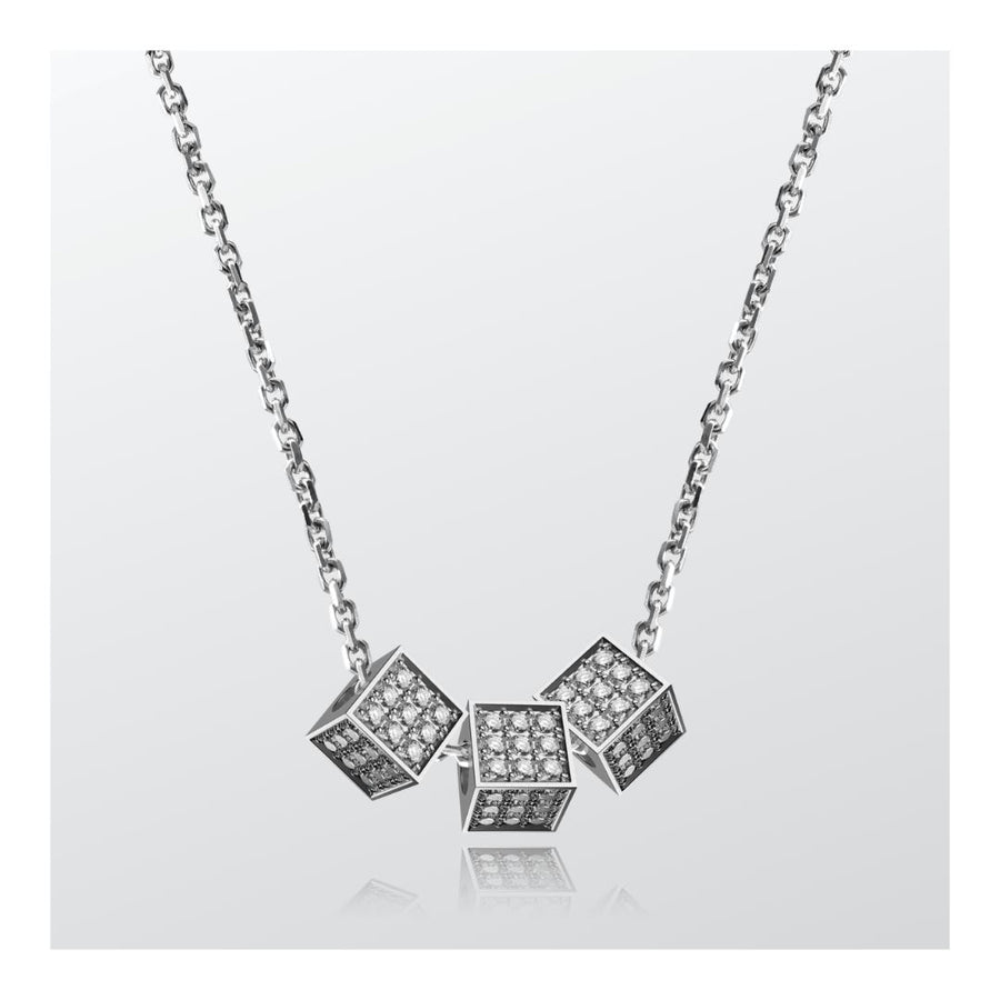 Diamond D9 | Small Cubes | Chain Necklace -Necklace- boumejewelry.