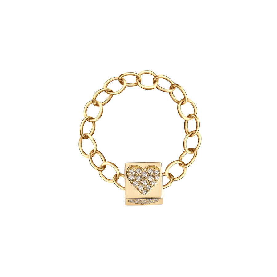 Diamond Heart Chain Ring | B SOLID -Ring- boumejewelry.