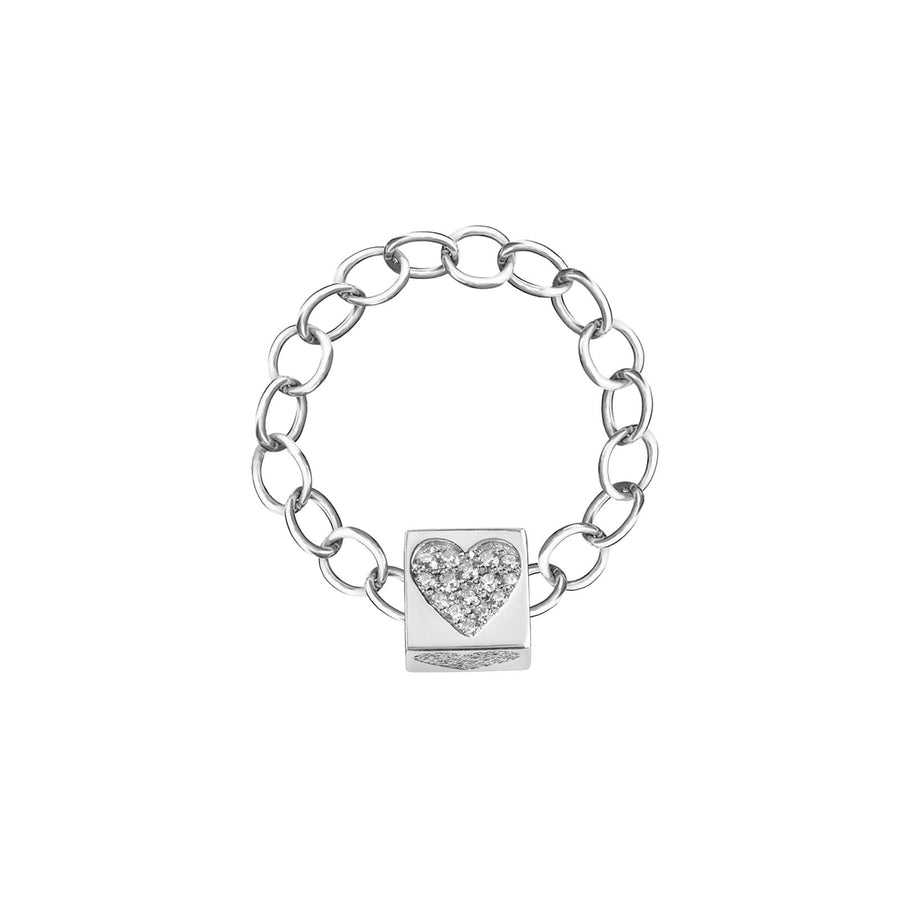 Diamond Heart Chain Ring | B SOLID -Ring- boumejewelry.