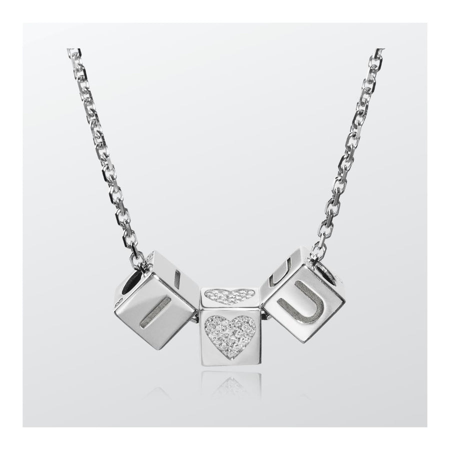 I L🖤VE U | Big Cubes | Chain Necklace -Necklace- boumejewelry.