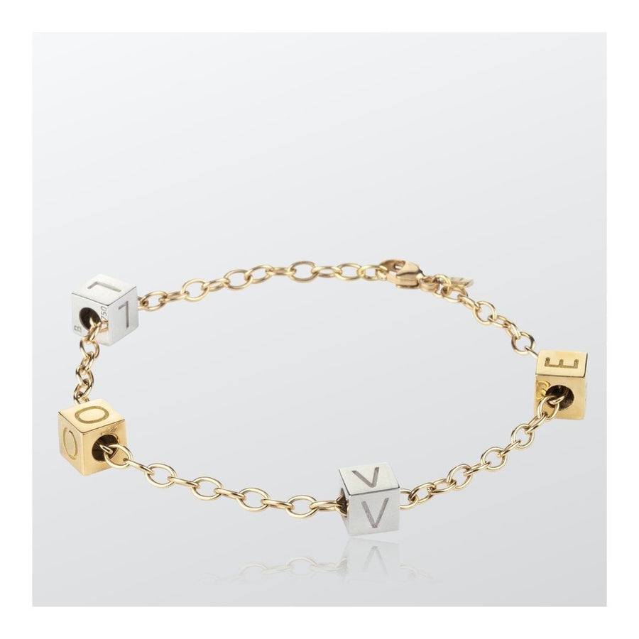 LOVE | Small Cubes | Chain Bracelet -- boumejewelry.