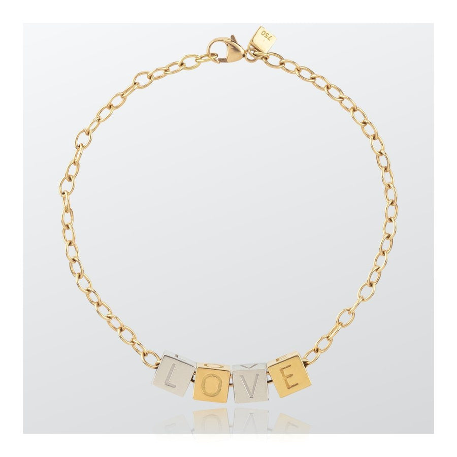 LOVE | Small Cubes | Chain Bracelet -- boumejewelry.